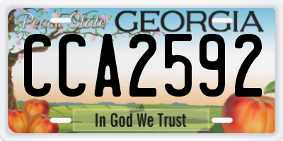GA license plate CCA2592