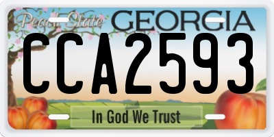 GA license plate CCA2593