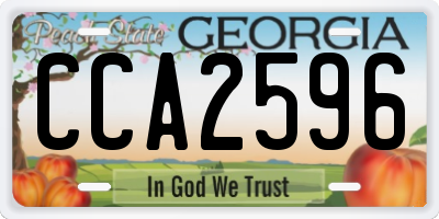 GA license plate CCA2596