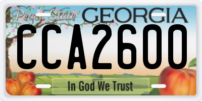 GA license plate CCA2600