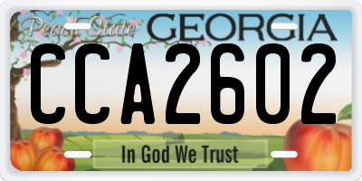 GA license plate CCA2602