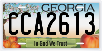 GA license plate CCA2613