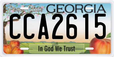 GA license plate CCA2615