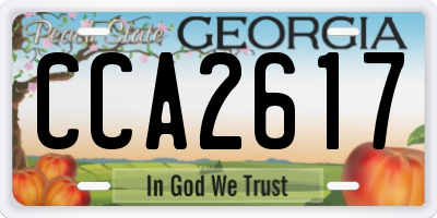 GA license plate CCA2617