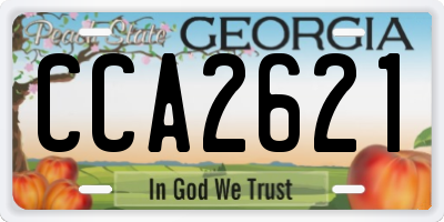 GA license plate CCA2621