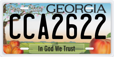 GA license plate CCA2622