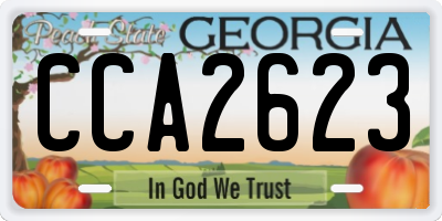 GA license plate CCA2623