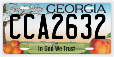 GA license plate CCA2632