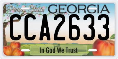 GA license plate CCA2633