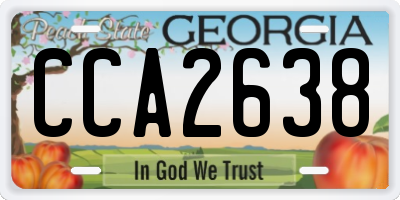 GA license plate CCA2638