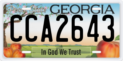 GA license plate CCA2643