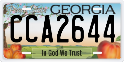 GA license plate CCA2644