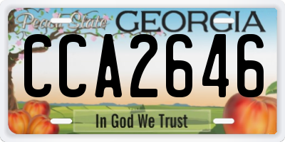 GA license plate CCA2646
