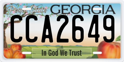 GA license plate CCA2649