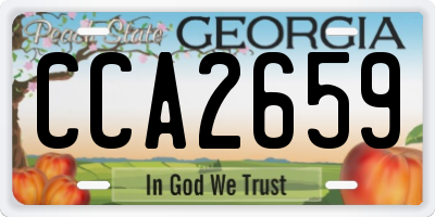 GA license plate CCA2659