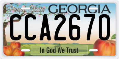GA license plate CCA2670