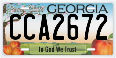 GA license plate CCA2672