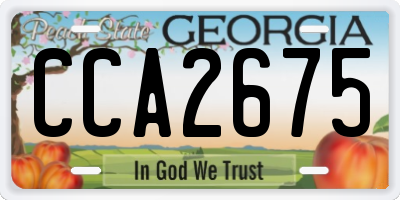 GA license plate CCA2675