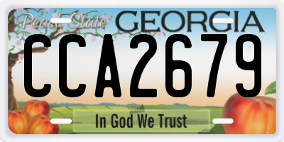 GA license plate CCA2679