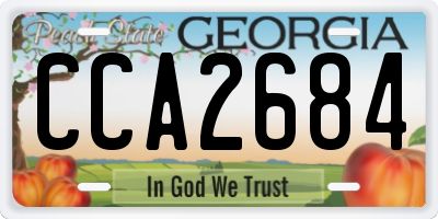 GA license plate CCA2684