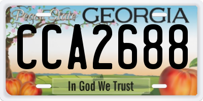 GA license plate CCA2688