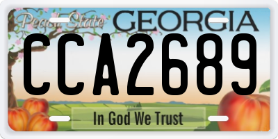 GA license plate CCA2689