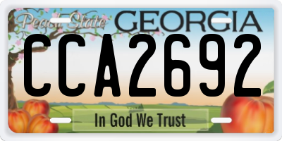GA license plate CCA2692