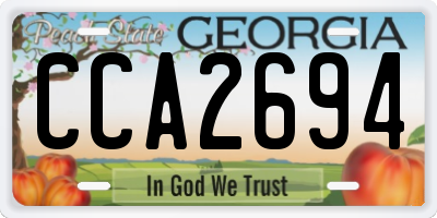 GA license plate CCA2694