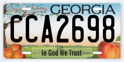 GA license plate CCA2698