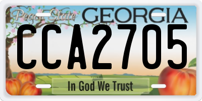 GA license plate CCA2705