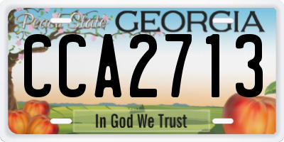 GA license plate CCA2713