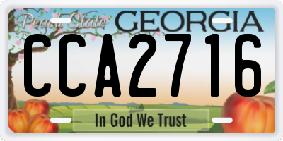 GA license plate CCA2716