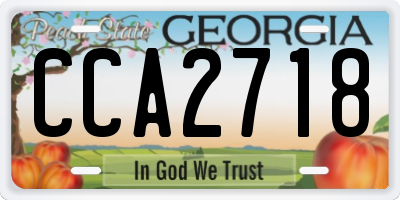 GA license plate CCA2718