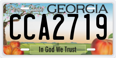 GA license plate CCA2719