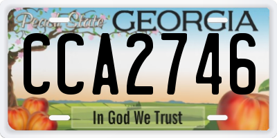 GA license plate CCA2746