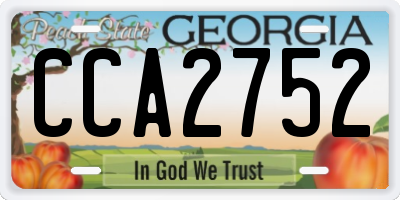 GA license plate CCA2752