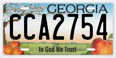 GA license plate CCA2754