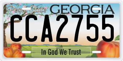 GA license plate CCA2755