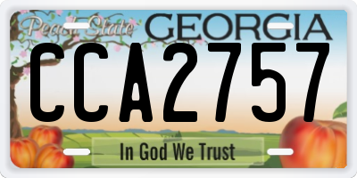 GA license plate CCA2757