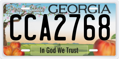 GA license plate CCA2768