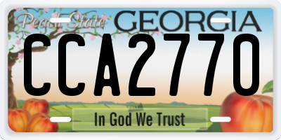 GA license plate CCA2770