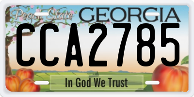 GA license plate CCA2785