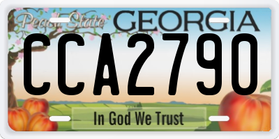 GA license plate CCA2790