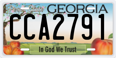 GA license plate CCA2791