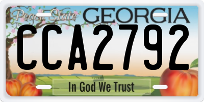 GA license plate CCA2792