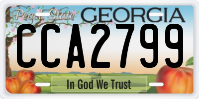 GA license plate CCA2799