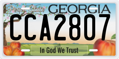 GA license plate CCA2807