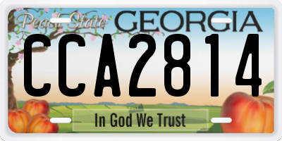 GA license plate CCA2814