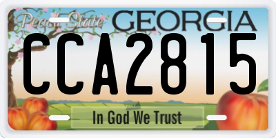 GA license plate CCA2815