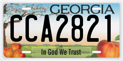 GA license plate CCA2821